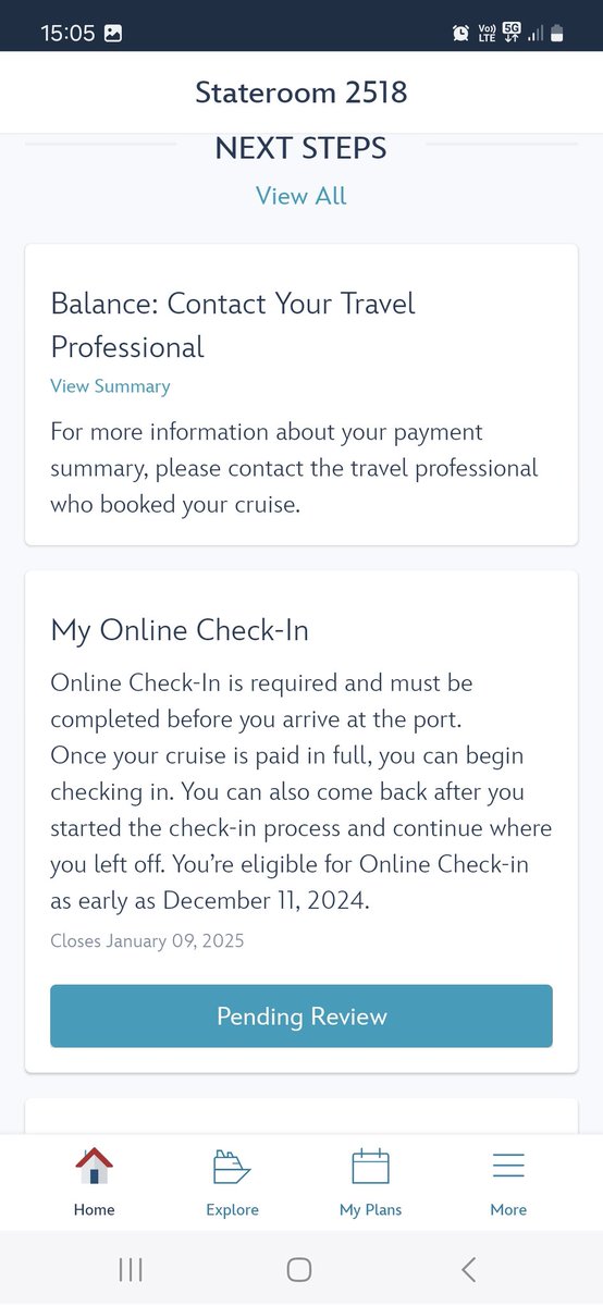 BestBorders's tweet photo. @DisneyCruise hi. 1st time cruiser. 
I've done the online check in but have this pending review notice. I'm in Scotland &amp; cruise is in Orlando. Do i need to do anything? Obviously I don't want to get there &amp; there's an issue. Thanks 😊 https://t.co/DQejMiLvP2