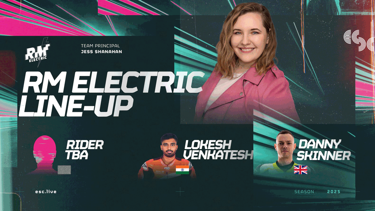 Introducing RM Electric! 

Racing Mentor founder, journalist and e-mobility advocate Jess Shanahan's rider line-up currently consists of returning rider Danny Skinner and rookie Lokesh Venkatesh with her third rider yet to be announced.