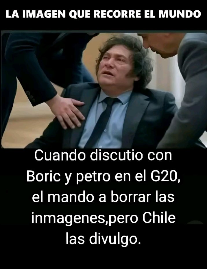 MarileNeumayer's tweet image. SE EMPIEZAN A FILTRAR IMÁGENES DEL G20

Parece que en medio de la crisis psicótica que sufrió en Chile, se hizo cac@ encima puajjjj 

#MileiVerguenzaMundial