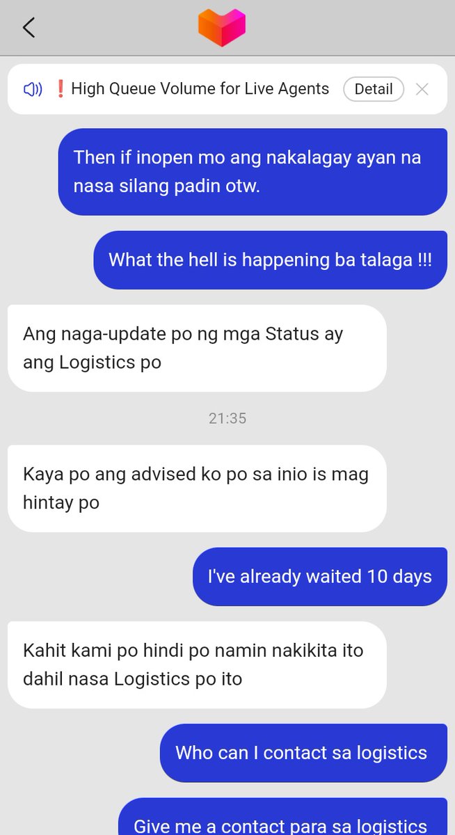 _mindraws's tweet photo. (+) Another thing, I keep asking them to contact their logistics and guess what? Apparently, @LazadaPH customer service didn't have any contact of their own LOGISTICS. They told me their hands are tied? LIKE WDYM? https://t.co/XP8zI4UBQz