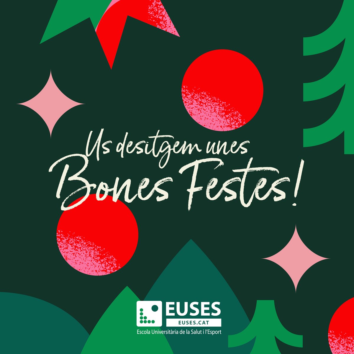 Ja s'acosta Nadal i des de l’EUSES us desitgem unes festes plenes de pau, alegria i moments especials. Bones festes i feliç any nou! 🎄✨