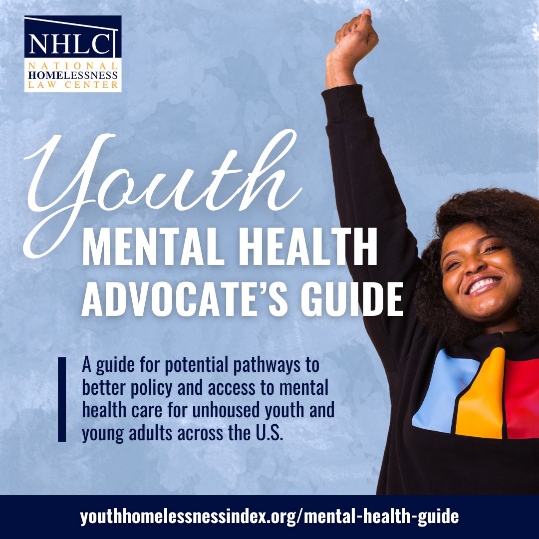 ABAHYLN's tweet image. CHP is happy to share that @homeless_law has new resources available that detail how unhoused youths and young adults can access mental health care. Both resources are available for download on the Youth Homelessness Index website, youthhomelessnessindex.org.