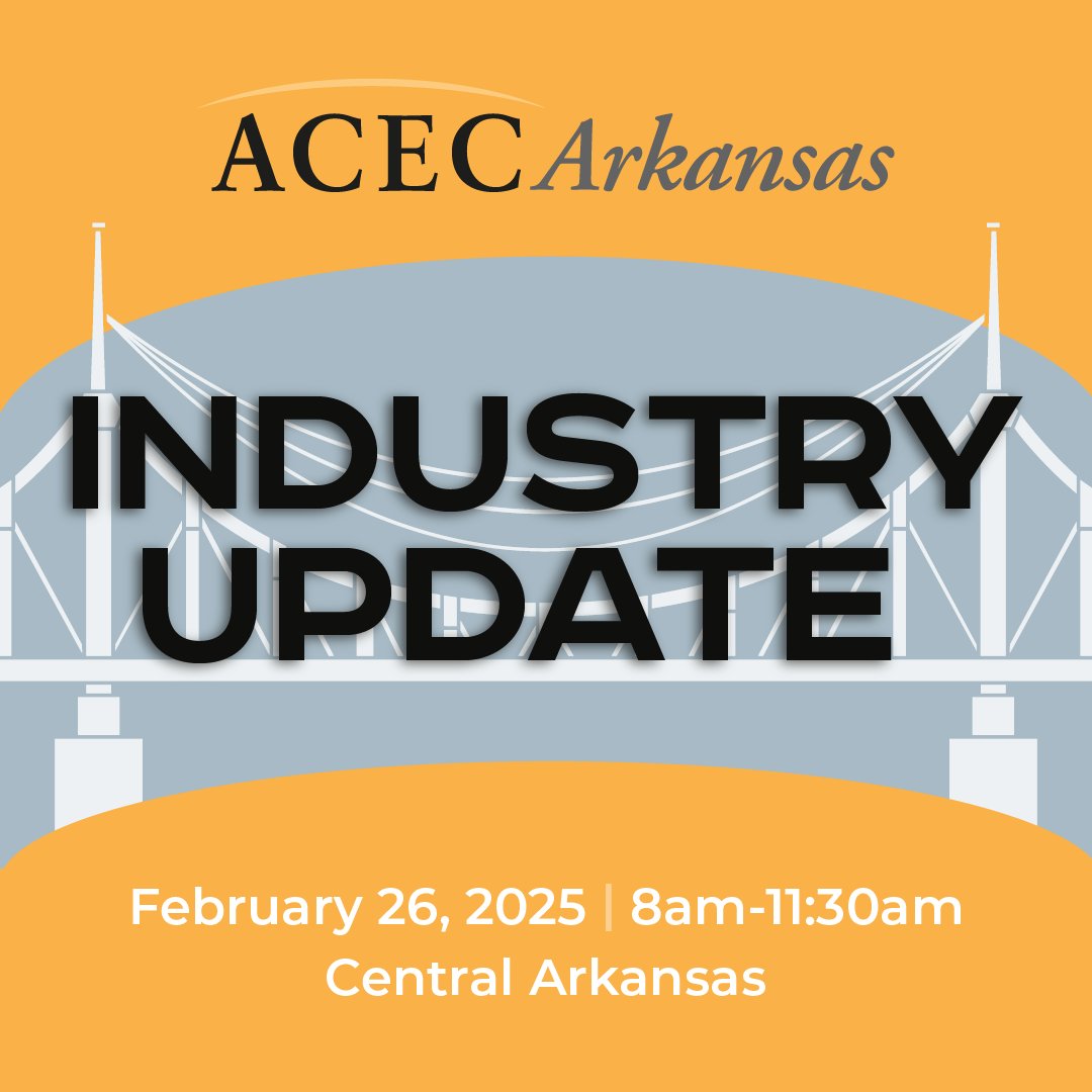 ACECArkansas's tweet image. Save the date for the 2025 Industry Update on February 26 from 8am-11:30am in Central Arkansas.

We will be announcing the speakers and opening up registration SOON!

We look forward to seeing you there!

#arkansasengineers #engineering #engineeringupdates #industryupdate