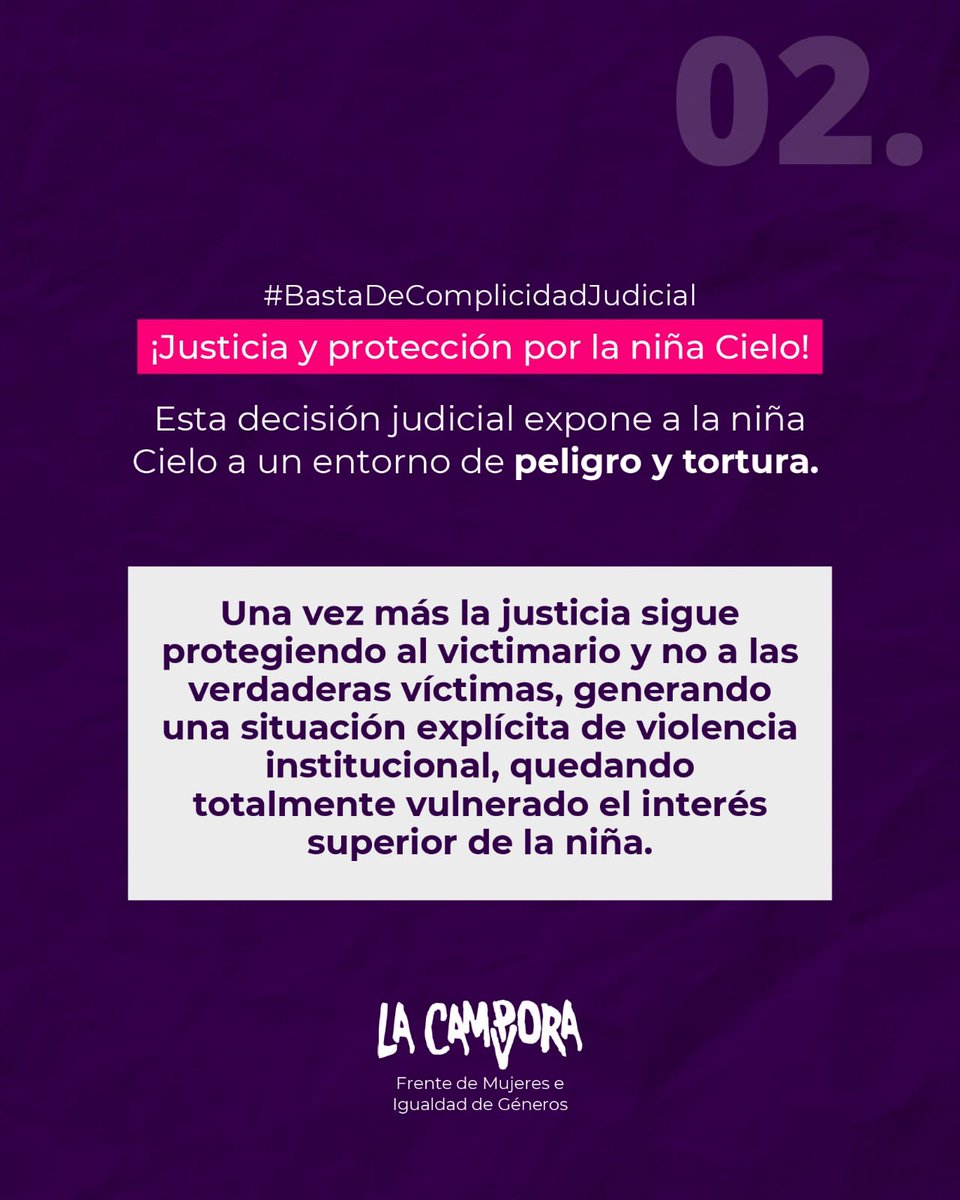 LuciMasin's tweet photo. Todo tiene que ver con todo. La Justicia siempre cuidará a los más poderosos.
Justicia y protección por la #NiñaCielo
#BastaDeComplicidadJudicial
#Chaco https://t.co/JmTqH2wfQn
