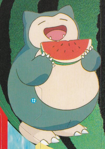 Snorlax about to enjoy some watermelon