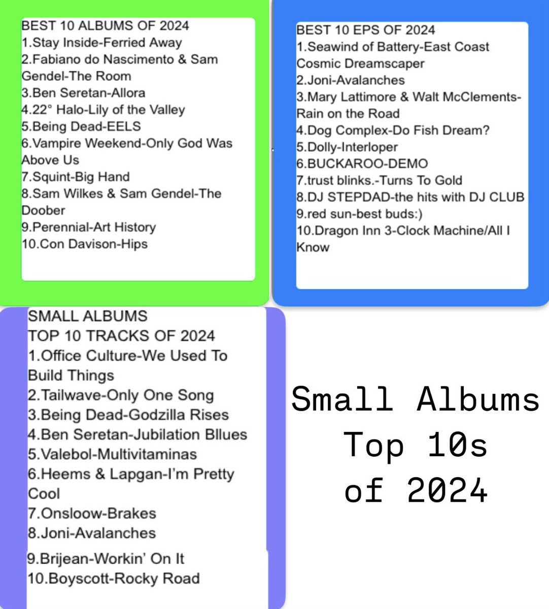 see our entire lists at
smallalbums.com