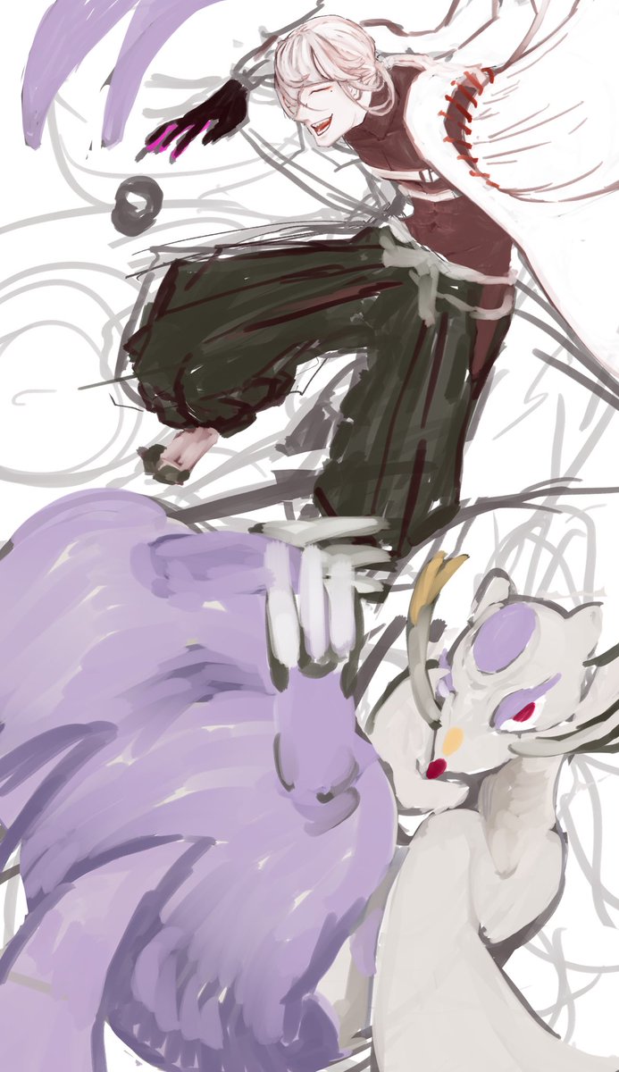 自キャラの持ちポケパロの下描き〜可愛くなりそう。