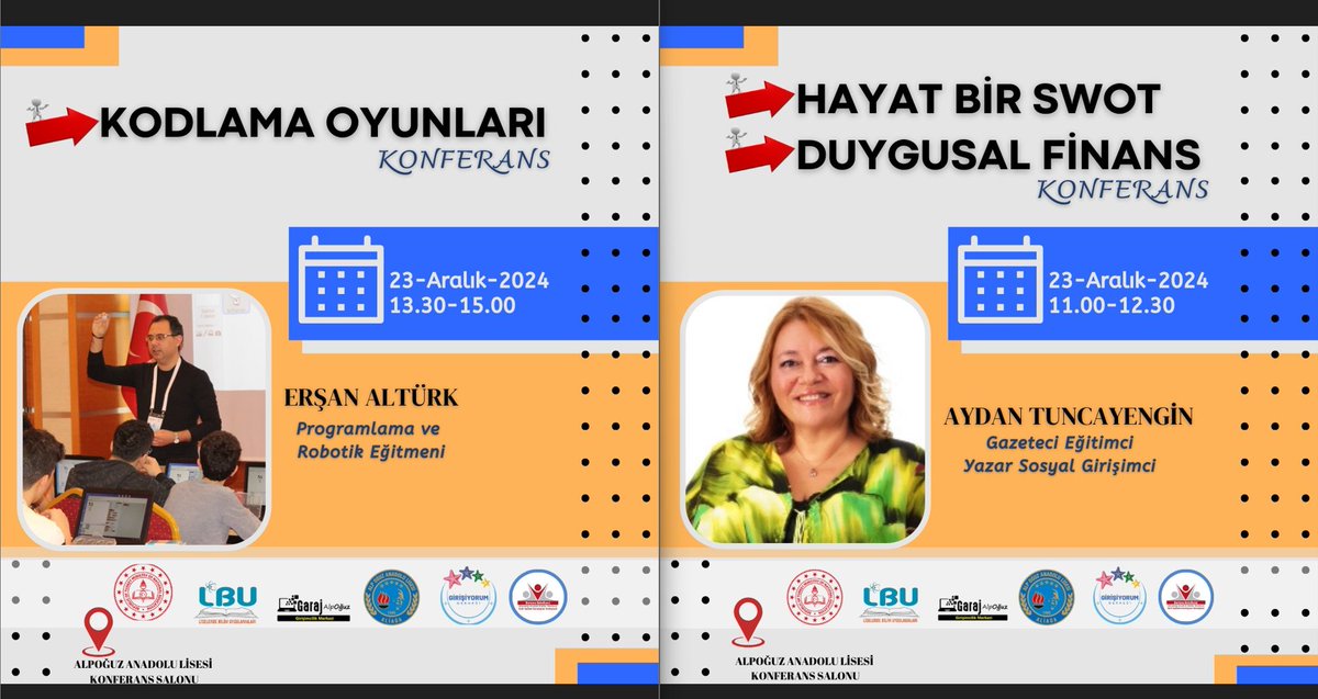 Liselerde Bilim Uygulamaları (LBU) kapsamında 23 Aralık 2024 Pazartesi günü Garaj Girişimcisi öğrencilerimiz için “SWOT, Kodlama Oyunları ve Duygusal Finans” Konferansı 23 Aralık’ta Gerçekleştirilecek