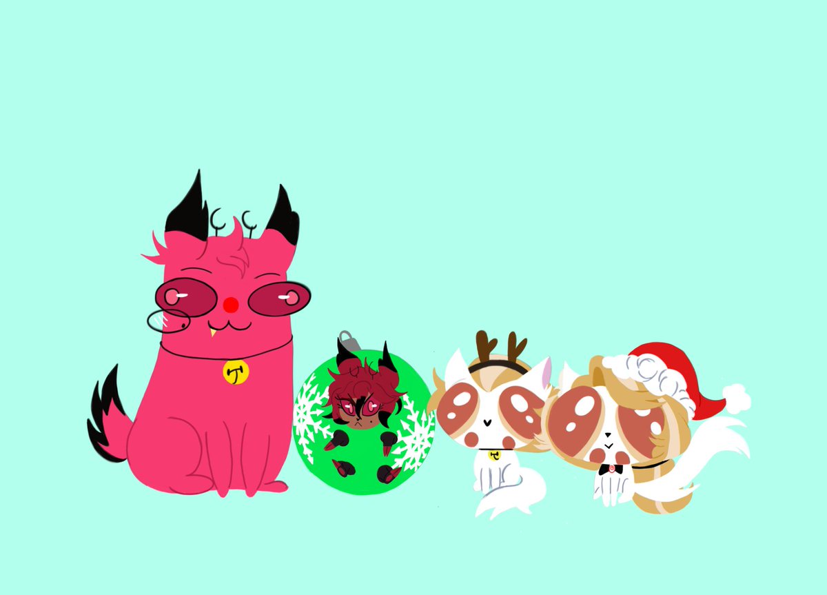 Family photo time !! It's the time of ten year ~ #radioapple  #LuciferxAlastor  and my love <a href="/doodlesoftea/">tea</a>