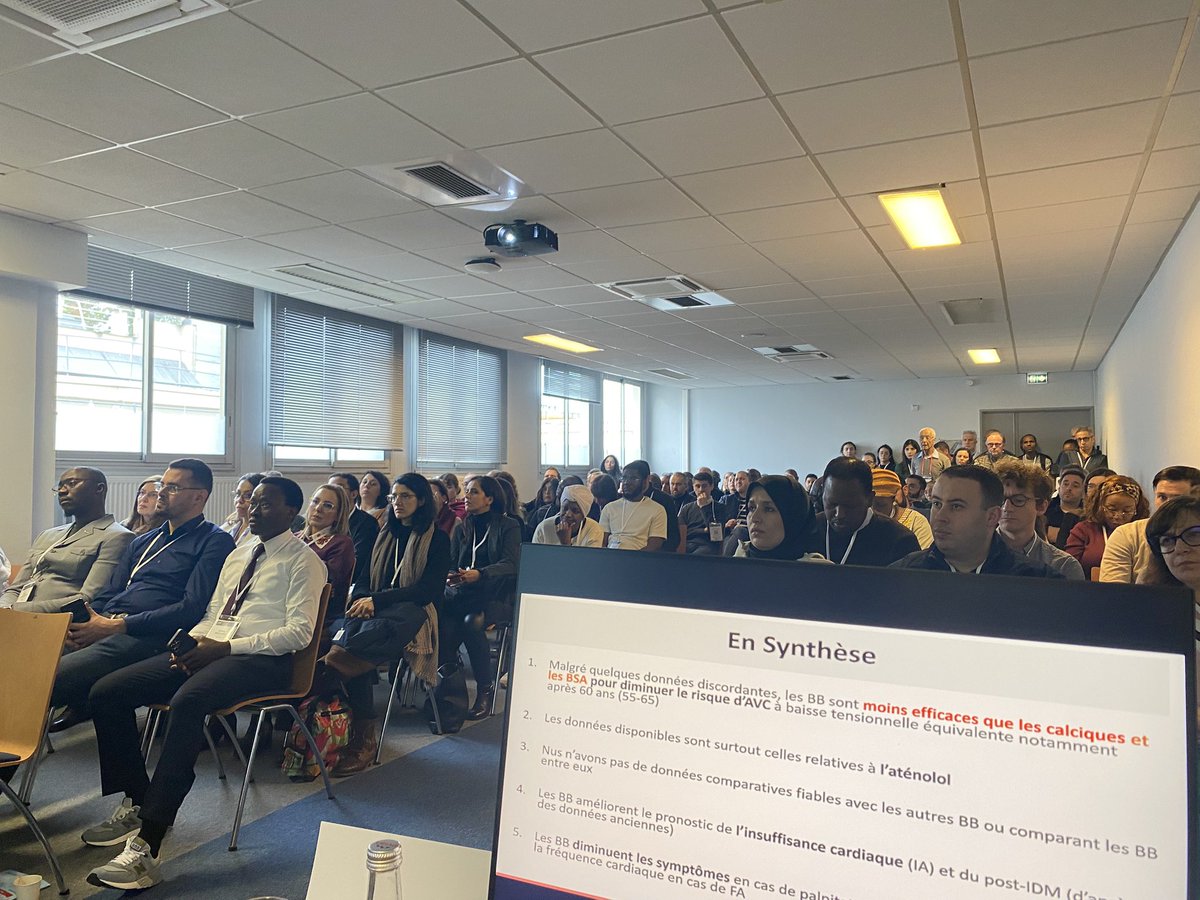 Les JHTA se poursuivent avec 6 sessions en simultanée depuis 11h15 ce jeudi 19 décembre.
La place des BB, les anti hypertenseurs dans l’insuffisance rénale chronique et l’IA animent la session commune entre la SFHTA et le CNCF. Salle pleine