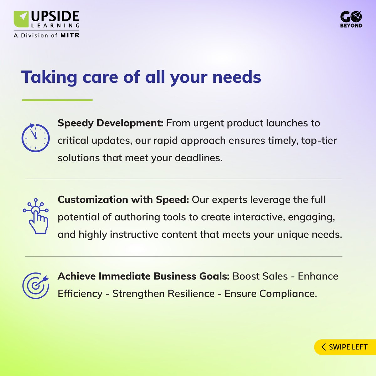 UpsideLearning's tweet photo. Are you trying to find quick, effective, and personalized learning solutions for your company? 

For a free consultation or with any inquiries about our services, get in touch with us at elearning@upsidelearning.com.​ 

#eLearning #upsideleaning #deeplearning #rapidelearning https://t.co/d05z1MpAqK