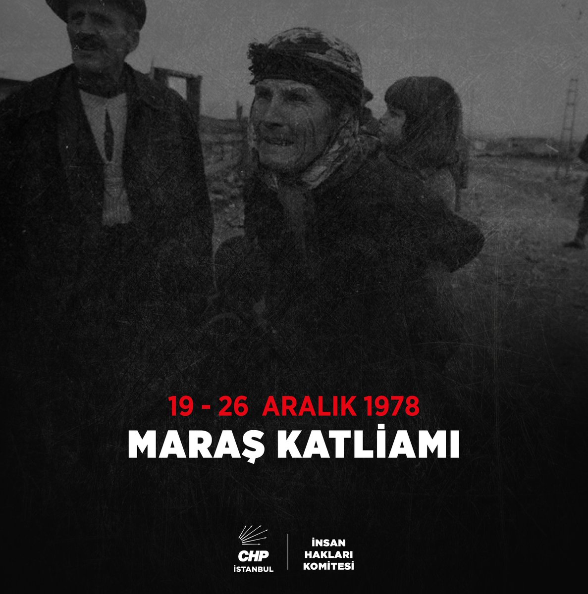 Maraş Katliamı’nın 46. yılında, kaybettiğimiz canlarımızı saygıyla anıyoruz.

Toplumumuza karanlık bir gölge düşüren bu insanlık dışı katliamı unutmadık, unutturmayacağız. 

Adaletin ve barışın sesini yükseltmeye, birlikte yaşamın savunucusu olmaya devam edeceğiz.