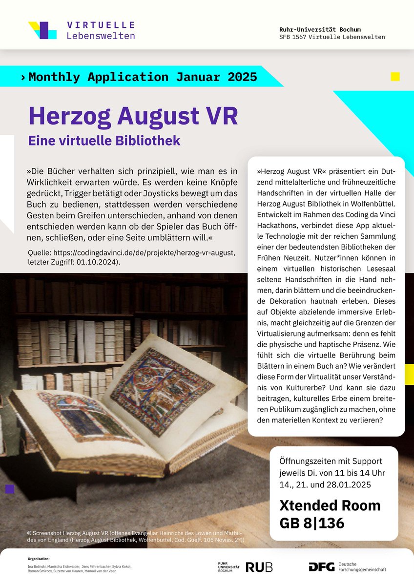 SFB 1567 Virtuelle Lebenswelten tweet media