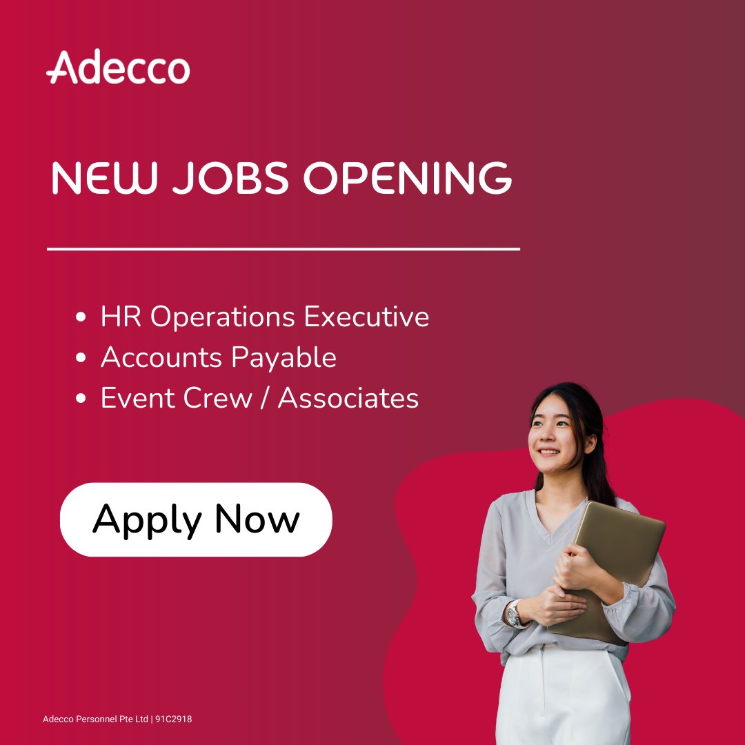 Struggling to find the right job on your own? Let Adecco help you! Explore a wide range of exciting opportunities with us. Apply today!

🔗 Explore more: lnk.bio/AdeccoSingapore

#AdeccoSG #AdeccoMNC #AdeccoFortune500 #JobSearch #Hiring #SingaporeJobs
