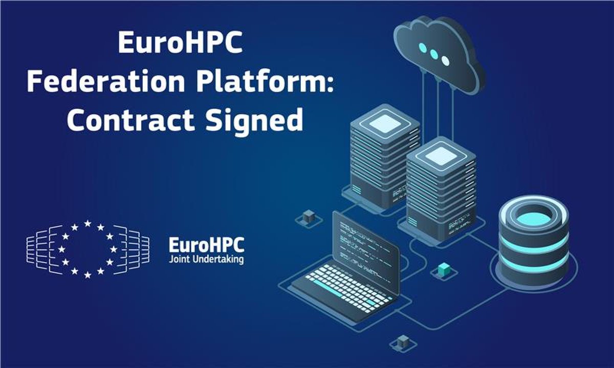 EuroHPC Joint Undertaking (@eurohpc_ju) on Twitter photo News alert!
The <a href="/EuroHPC_JU/">EuroHPC Joint Undertaking</a> signed the contract with a consortium led by <a href="/CSCfi/">CSC</a> to develop the EuroHPC Federation Platform.
👉It will integrate #supercomputing, #quantum computing & data resources in #Europe, providing users with a single access point
🔗eurohpc-ju.europa.eu/paving-way-eur… News alert!
The <a href="/EuroHPC_JU/">EuroHPC Joint Undertaking</a> signed the contract with a consortium led by <a href="/CSCfi/">CSC</a> to develop the EuroHPC Federation Platform.
👉It will integrate #supercomputing, #quantum computing & data resources in #Europe, providing users with a single access point
🔗eurohpc-ju.europa.eu/paving-way-eur…