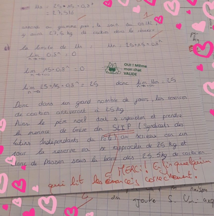 CBreteuil's tweet photo. Il y a 5 ans, je corrigeais mes dernières copies du #ContrôleDeMathsDeNoël

Le sujet portait sur la menace de grève du Syndicat des Lutins Indépendants du Pôle, concernant la baisse de leur dotation en cookies 😱

Et il y a 5 ans, ENFIN, une élève lisait correctement l'énoncé 😅 https://t.co/3C6dEN1pjd