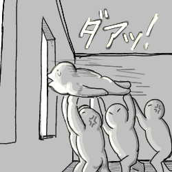 押し出し(決まり手)だったのか…
こんなのだと思ってた 