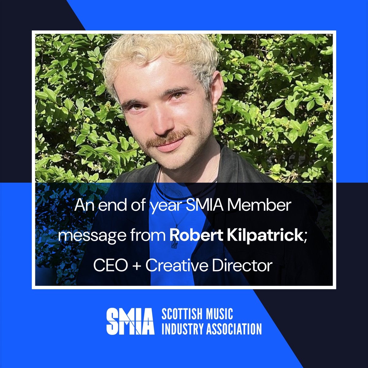 Scottish Music Industry Association (@thesmia) on Twitter photo Head to smia.org.uk to read our end of year SMIA member message from <a href="/rkilpatrick93/">Robert Kilpatrick</a>; our CEO and Creative Director.
Read here - bit.ly/3BBalON Head to smia.org.uk to read our end of year SMIA member message from <a href="/rkilpatrick93/">Robert Kilpatrick</a>; our CEO and Creative Director.
Read here - bit.ly/3BBalON