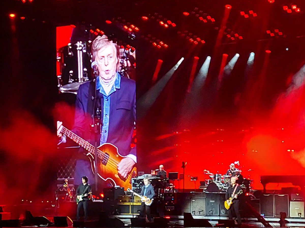 adamcooperF1's tweet photo. Enjoyed a fantastic evening at London's O2 seeing @PaulMcCartney in action. At 82 he still goes flat out for over 2.5 hours and 36 songs, including new addition Now and Then. The two-year tour finishes tonight - with @ringostarrmusic set to make a guest appearance...: https://t.co/qLU1mLY98W