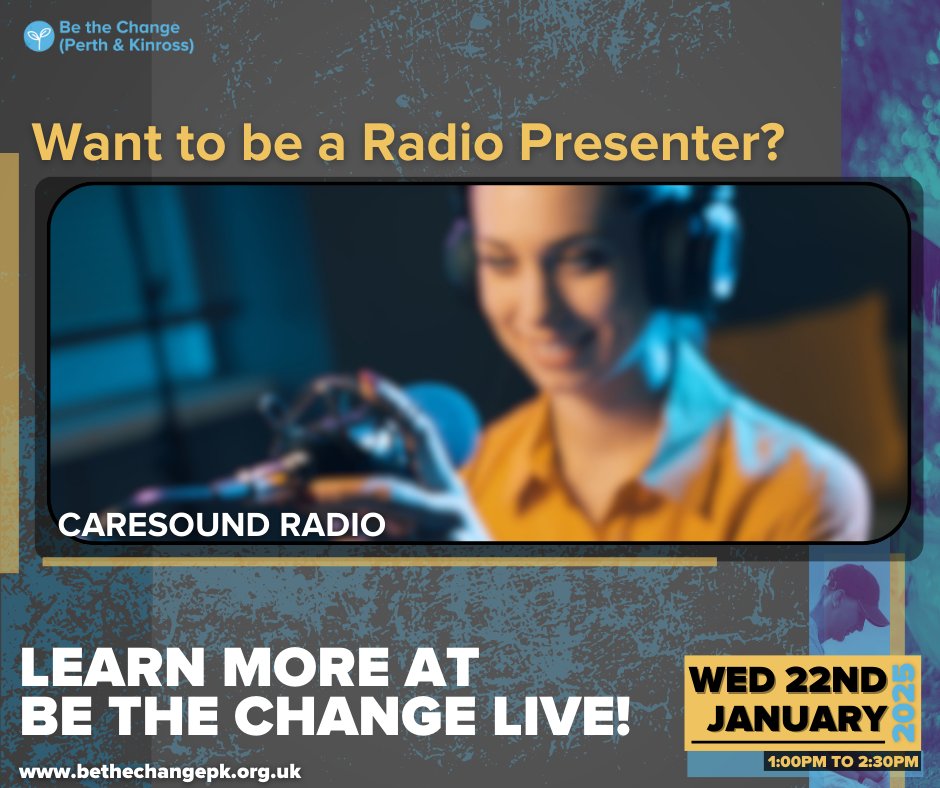 Want to be a Radio Presenter?

Discover a variety of exciting Volunteering opportunities throughout Perth &amp; Kinross at Be The Change Live on Wednesday 22 January.

A virtual volunteer fair to kickstart your 2025 right!

Book your free ticket below!👇
