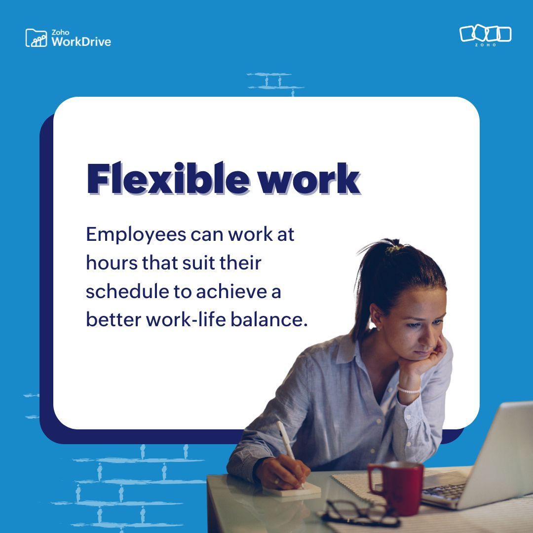 ZohoWorkDrive's tweet image. Why settle for the ordinary when you can work in a way that’s flexible, global, and more efficient? Here are some reasons why asynchronous work can be more efficient.

Discover how WorkDrive empowers this dynamic work style: zurl.co/vPQSY

#WorkCulture #AsynchronousWork