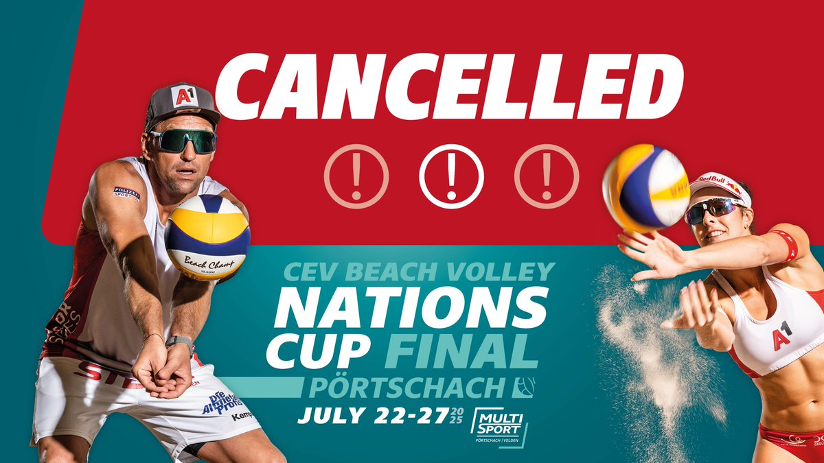It is with a heavy heart that we must inform you that the CEV Beach Volley Nations Cup Final 2025 has been canceled ❌. Ticket sales are closed &amp; all ticket holders will receive a full refund. More details: 📲 multisport-series.com/en
