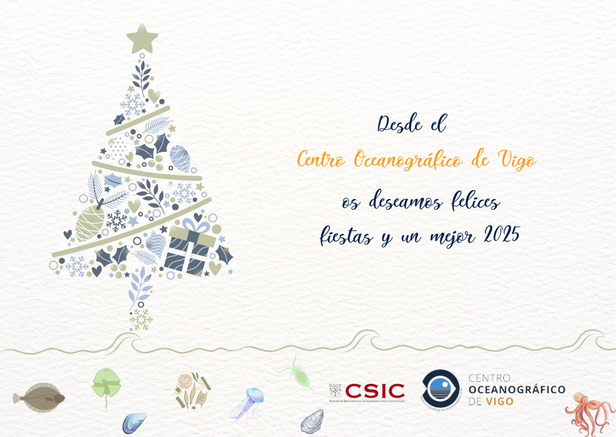 IEOVigo's tweet photo. 💫Desde #IEOVigo queremos desearos unas muy felices fiestas y un mejor año 2025, durante el cual esperamos seguir contando con vosotros para el desarrollo y participación en nuestras actividades científicas https://t.co/cFr8TnXJM0