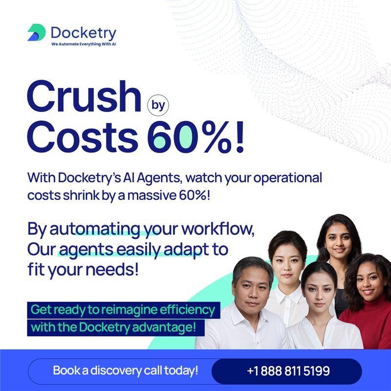 DocketryAi's tweet image. Crush Your Costs with Docketry’s AI Agents! 
Imagine slashing your operational costs by 60%, no more draining resources, no more delays.

Reimagine the way you work and optimize every task! Contact us Today!

#AIAgents #Docketry #SmartWorkflows #AIRevolution