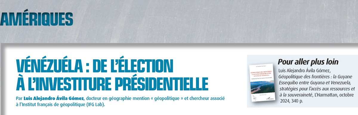 Que se passe-t-il au #Venezuela ? 🤔

Découvrez ma lecture dans les Grands Dossiers de #Diplomatie, consacré à l’état des conflits dans le monde. Disponible partout.

👉et en ligne : tinyurl.com/3rbkz24s

#Géopolitique #RisquesESG #Territoires #Gouvernance #Energie #Pouvoir