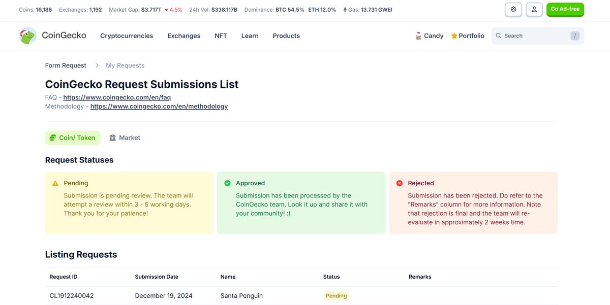 SantaPenguin_'s tweet photo. $SPENGU π§#SPENGU
ππππ
π§
$SPENGU has applied on @Coingecko
https://t.co/b3SaSbnRf3
6Js5eLTN9fxcPDKaNpWyaYT132ePL9DFobk58qWP2dfv
#Santa #Penguin #SantaPenguin #SPENGU #PudgyPenguins #Solana https://t.co/ioMjs2Gs6x