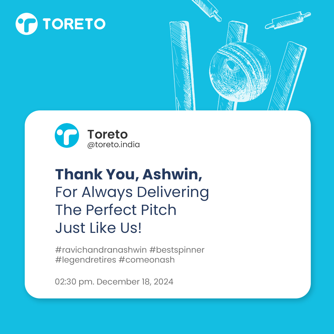 We will miss your match-winning deliveries <a href="/ashwinravi99/">Ashwin 🇮🇳</a> 
#wishingpost #toreto #beyou #toretoindia