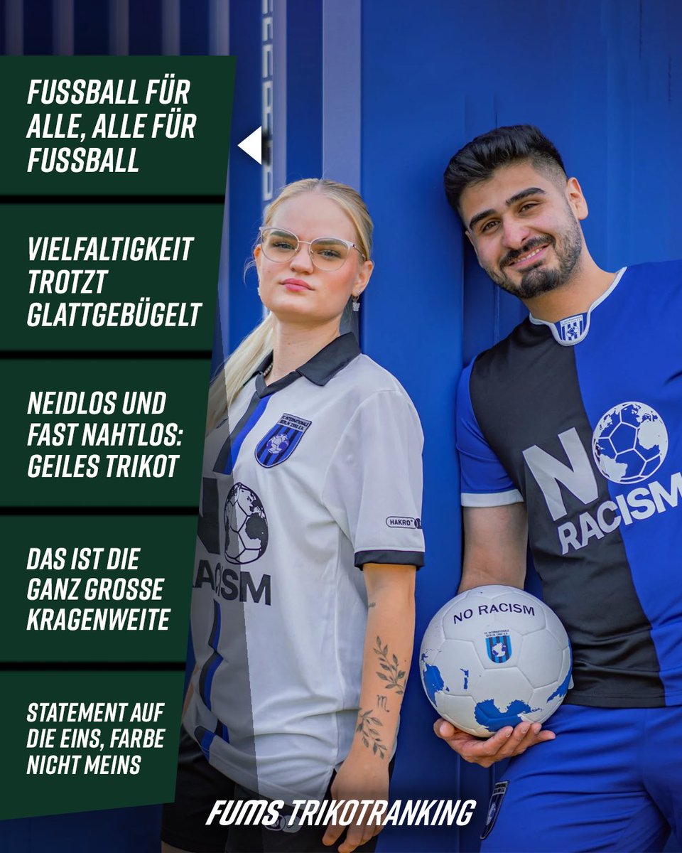 Dem FC Internationale Berlin geht es nicht nur um das runde Leder auf dem Platz. Der Verein kümmert sich auch darum, die Grenzen im Fußball aufzulösen und gegen Ausgrenzung zu kämpfen. Dafür läuft der Hauptstadtklub in diesem Statement auf❕
___
📸: fcinternationaleberlin