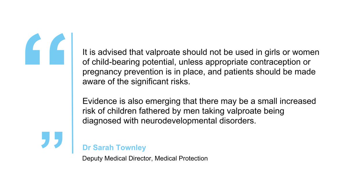 Medical Protection (@mps_medical) on Twitter photo Are you up to date with the latest guidance on prescribing valproate medicines? Weโre seeing an increase in claims and complaints relating to the use of valproate medicines. Read more via links belowโฌ๏ธ Are you up to date with the latest guidance on prescribing valproate medicines? Weโre seeing an increase in claims and complaints relating to the use of valproate medicines. Read more via links belowโฌ๏ธ