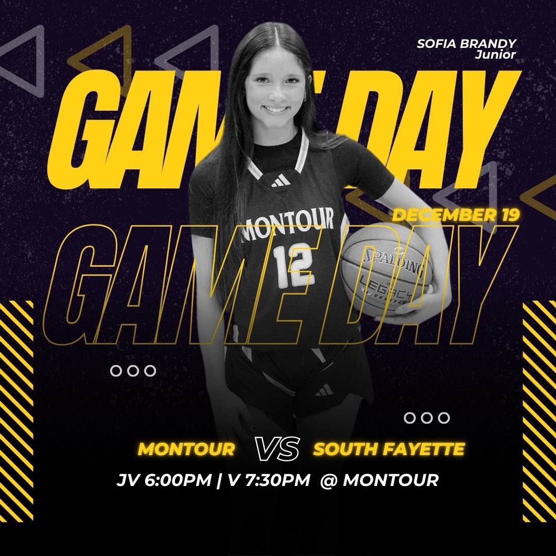 Game day!! We are home against <a href="/SF_GirlsHoops/">South Fayette Lady Lions Basketball</a> at the MAC
6 pm JV
7:30 pm Varsity
<a href="/Coach_Jordan3/">Coach Jordan Giles</a> <a href="/whgazette/">West Hills Gazette</a> <a href="/hilltopspartan/">Montour High School</a>