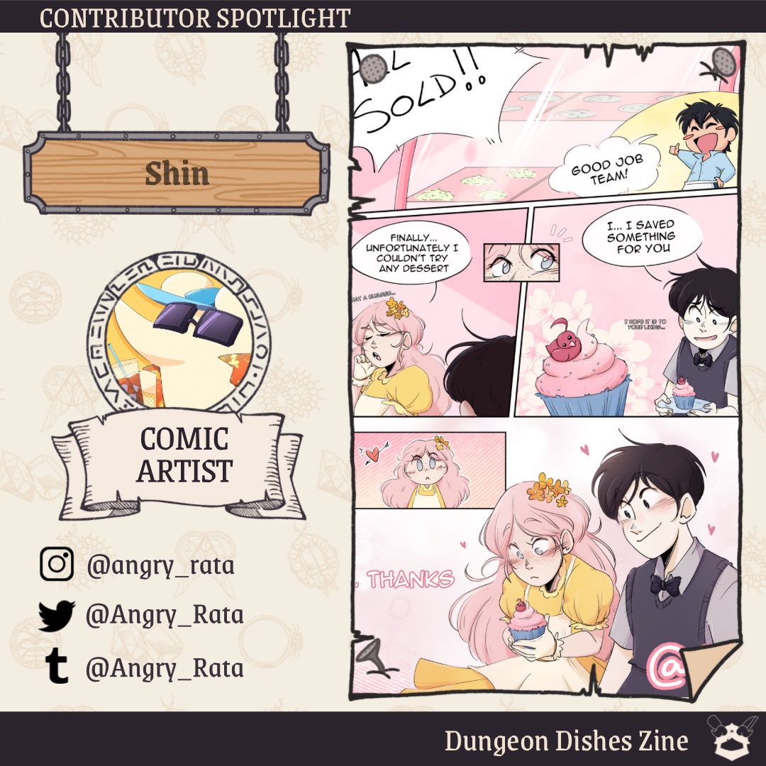 🍗Contributor spotlight🍗
✨Comic Artist <a href="/Angry_Rata/">Rata 🐀</a> will draw a stunishing comic for the zine❤️

🥘We encourage you to follow her and support her work!🥘