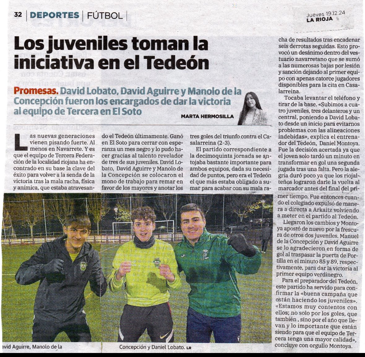 CDTEDEON's tweet photo. Orgullosos de nuestra cantera. Gracias al Diario La Rioja y q @martahermosillg por el artículo #somostedeón🖤💚 https://t.co/mCdsJaSRnD