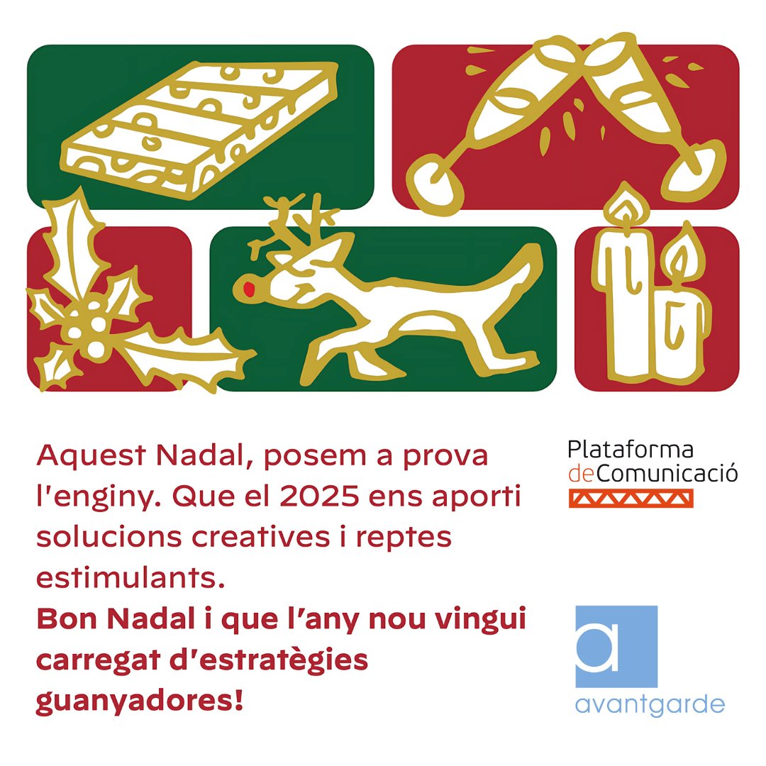 plataformadecom's tweet photo. 🎄 Des de Plataforma de Comunicació, us volem desitjar un bon Nadal i un any nou carregat d'estratègies guanyadores i projectes emocionants!

Gràcies per confiar en nosaltres. 🌟

#BonNadal #PlataformaDeComunicació #Comunicació https://t.co/xBhPRPTMvI