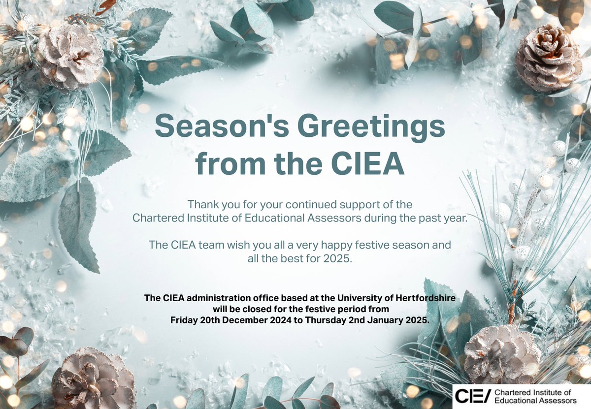 ⭐️The CIEA team wish you a happy and healthy festive season ⭐️
Our offices will be closed for the festive period from Friday 20th December 2024 to Thursday 2nd January 2025.