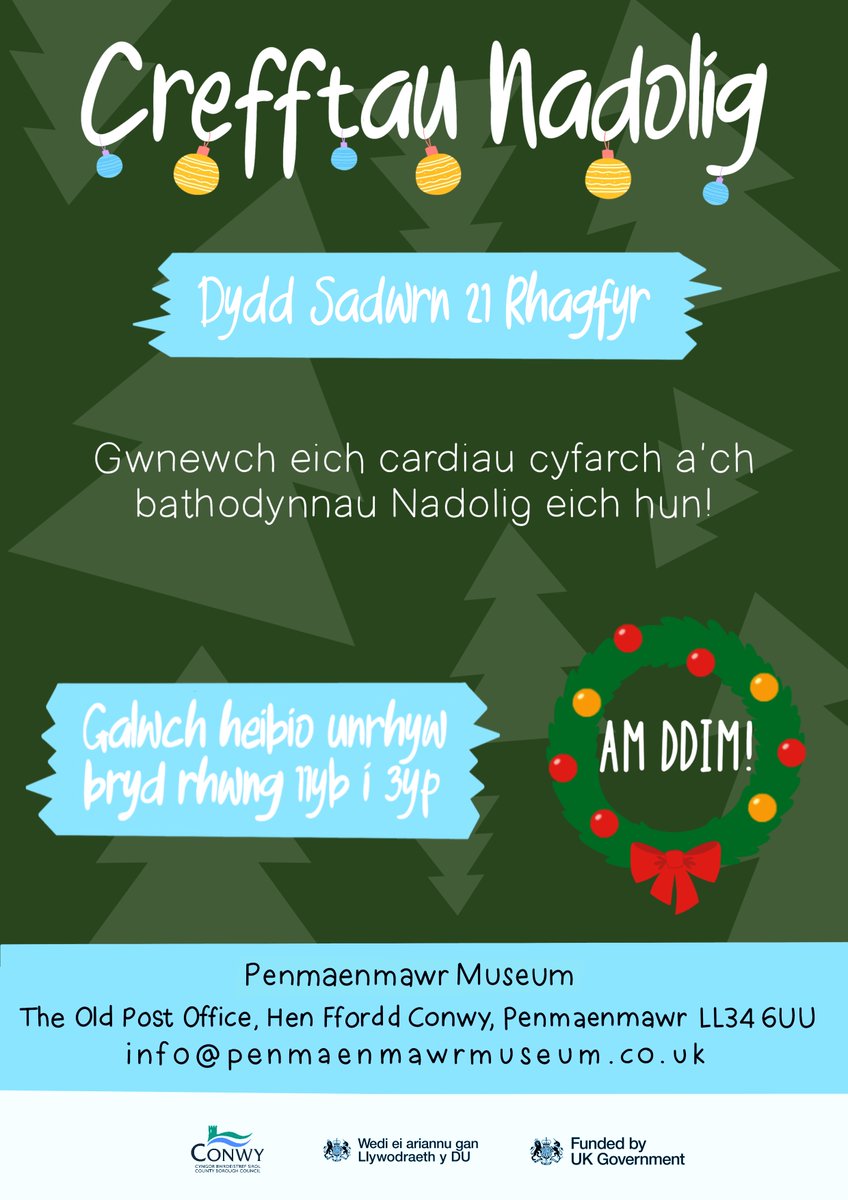 If you want to keep children's minds off Santa's imminent visit, we're doing a pop-up craft session at the museum on Saturday.

Make your own festive cards and badges
FREE for children and families
Saturday 21st December 2024
Drop in anytime between
11am - 3pm