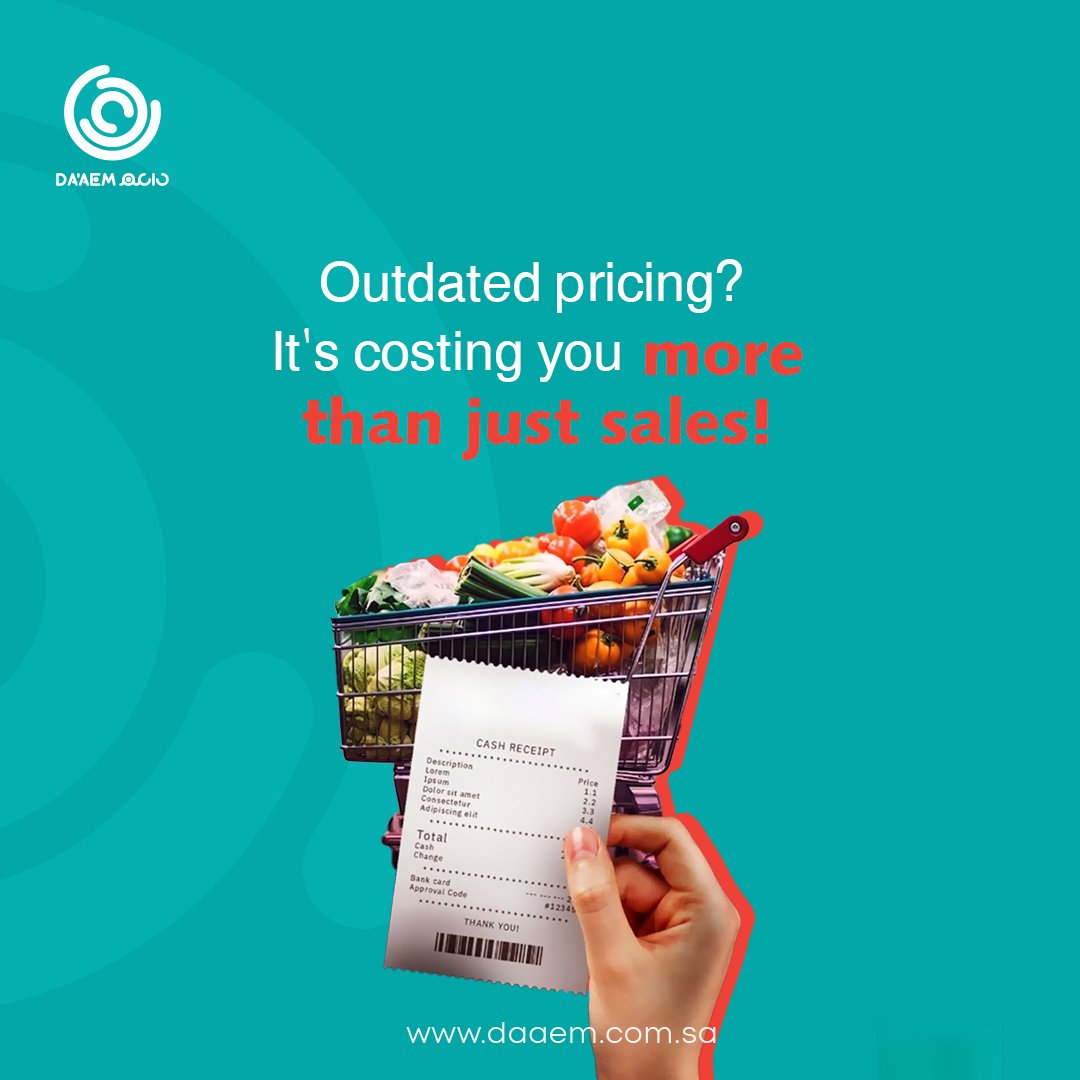 Old price tags can erode your customers' trust. Don't let that happen!
Da’aem helps you keep your prices up-to-date and accurate, so your customers trust you every time they shop.🤝
📞Contact us now at +966 554188170 / +966 11 2229220
#DAAEM #StoreMangement #MarketResearch
