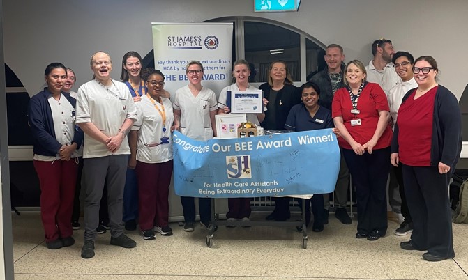 Charlotte Stuart (@c_stuart_sjh) on Twitter photo Congratulations to HCA Georgina Carney on her BEE award this week. Well deserved recognition for going above and beyond for a patient. Very well done Georgina🙌 <a href="/stjamesdublin/">St James's Hospital</a> Congratulations to HCA Georgina Carney on her BEE award this week. Well deserved recognition for going above and beyond for a patient. Very well done Georgina🙌 <a href="/stjamesdublin/">St James's Hospital</a>