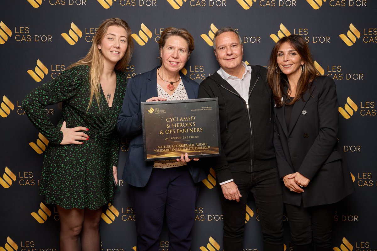 Nous sommes fiers d’avoir remporté le Prix Or 🥇 dans la catégorie « Meilleure campagne audio solidaire et d’utilité publique » lors des prestigieux Cas d’Or Digital Audio 2024 pour notre campagne sur le retour des #médicaments non utilisés en pharmacie ! 🎧✨

Un grand merci à