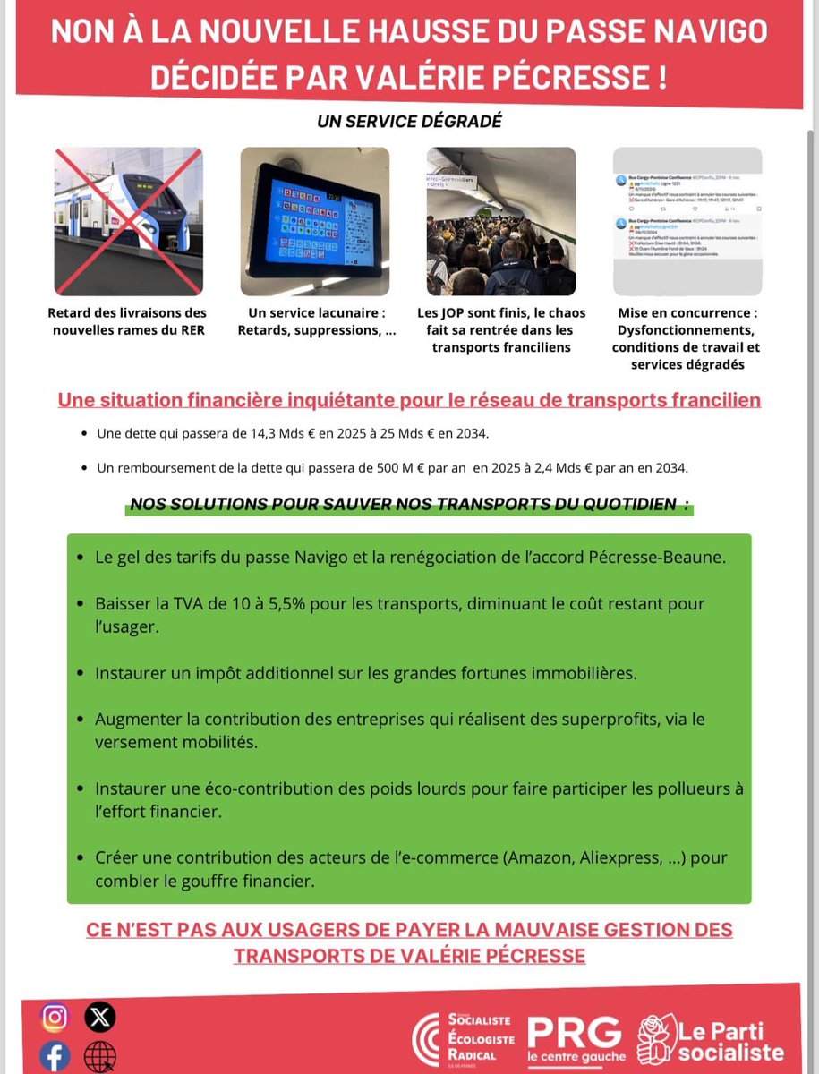 📍Les #SocialistesDeColombes, mobilisés ce matin contre la nouvelle ↗️ du passe #Navigo décidée par V. Pécresse. 

✋Les usagers n’ont pas à payer la mauvaise gestion des transports opérée par la droite régionale !

✅ Les propositions du <a href="/GroupeSER_idf/">Groupe Socialiste, Écologiste et Radical</a> doivent être entendues 🚇