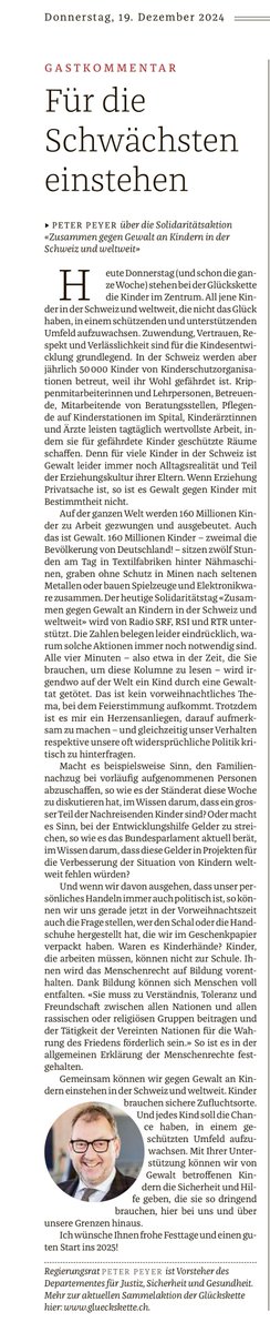 Peter Peyer (@rrpeterpeyer) on Twitter photo Meine letzte Kolumne für dieses Jahr #BündnerTagblatt <a href="/suedostschweiz/">Südostschweiz</a>
Mehr dazu auch unter <a href="/Glueckskette/">Glückskette</a> oder den ganzen Tag auch im Radio und Fernsehen, z. B. bei <a href="/RTRSRG/">RTR</a> oder <a href="/SRF/">SRF</a>
Wie es früher hiess: Jeder Rappen zählt! 👍💪🍀 Meine letzte Kolumne für dieses Jahr #BündnerTagblatt <a href="/suedostschweiz/">Südostschweiz</a>
Mehr dazu auch unter <a href="/Glueckskette/">Glückskette</a> oder den ganzen Tag auch im Radio und Fernsehen, z. B. bei <a href="/RTRSRG/">RTR</a> oder <a href="/SRF/">SRF</a>
Wie es früher hiess: Jeder Rappen zählt! 👍💪🍀