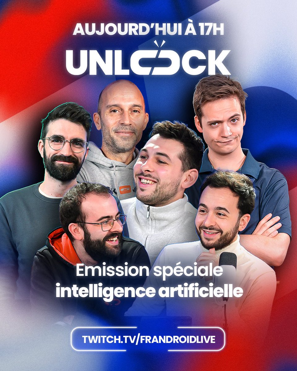 Pour la dernière d’Unlock de l’année 2024, gros focus sur l’intelligence artificielle avec un plateau XXL et une émission de 3h !
Rendez-vous ce soir à 17h sur la chaîne Twitch de <a href="/Frandroid/">Frandroid</a> 🎬