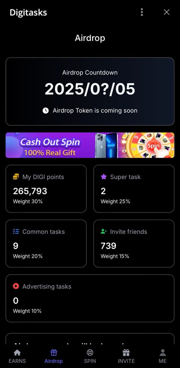 DigiTasksbot's tweet image. 🚀 DigiTasks Airdrop: Claim 100x Potential Tokens! 🎉

The bull market is coming, and DigiTasks is giving you FREE tokens from trending projects like MeMe, GameFi, SocialFi, and more! 💎

🔑 How to Earn More Tokens:

1️⃣ Invite Friends to join.
2️⃣ Complete Tasks (Super Tasks &amp;amp;…