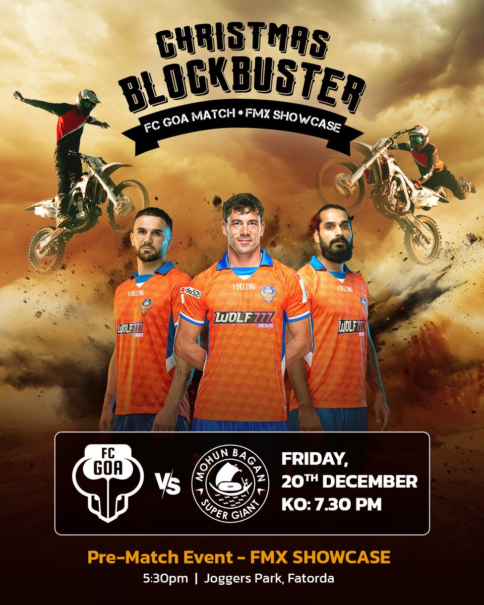 Let's turn up the heat tomorrow 🌡🥵

Kick-off your weekend with an exclusive Freestyle Motocross Showcase at the Joggers Park Ground in Fatorda ahead of our last game of 2024 against Mohun Bagan Super Giant 🏟

One night away! 🤩🔜 
insider.in/isl-2024-25--f…