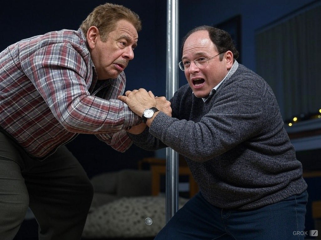 Frank Costanza: “And now for the Festivus Feats of Strength!” (AI generated image)