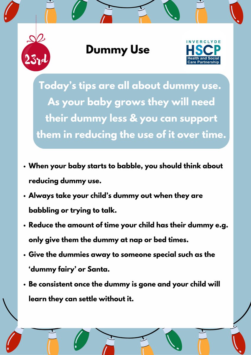 Some young babies have a dummy to help them settle. Try to stop using a dummy by the time your baby is 10-12 months #speechandlanguage