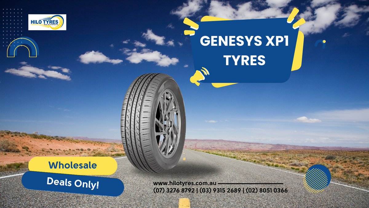 HiloTyres's tweet photo. Get ready to stock up and drive your profits sky-high with #GenesysXP1Tyres from #HiloTyres! 💰 Wholesale Prices You Won’t Find Anywhere Else!
(07) 3276 8792 | (03) 9315 2689 | (02) 8051 0366
https://t.co/p5pD1J9gHm

#WholesaleDeals #RetailTyresAustralia #BoostYourBusiness https://t.co/AMPZCur9h9